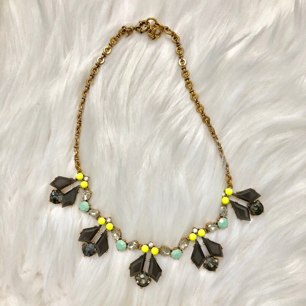 Nwt J Crew Gemstone Crystal Statement Necklace - image 2